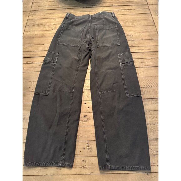 Citizens of Humanity Marcelle Low Slung Easy Cargo Barrel Jeans Pants Black 24 - Picture 5 of 5